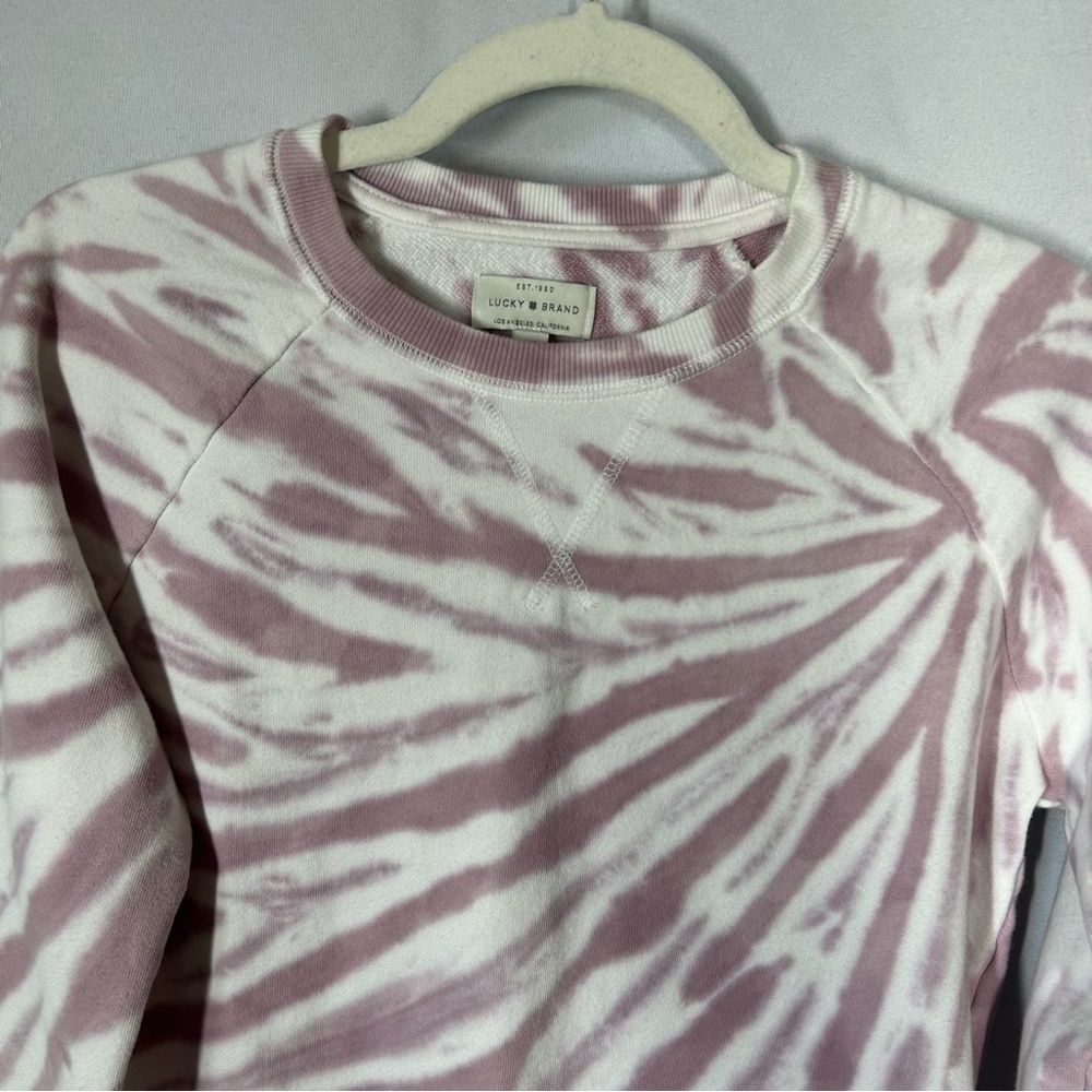 Lucky Brand | Tie Dye Light Purple White Sweatshirt Women’s Size Small - Picture 3 of 13